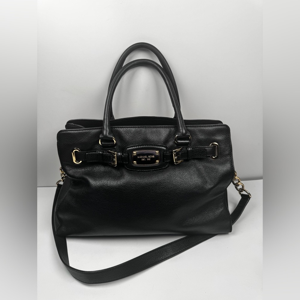Michael Kors Black Satchel with Gold Accents